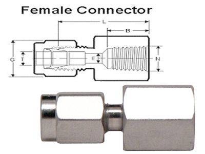 Female Connector Compression Tube Fittings