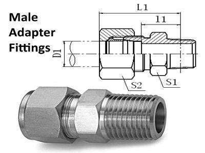 Male Adapter Compression Tube Fittings